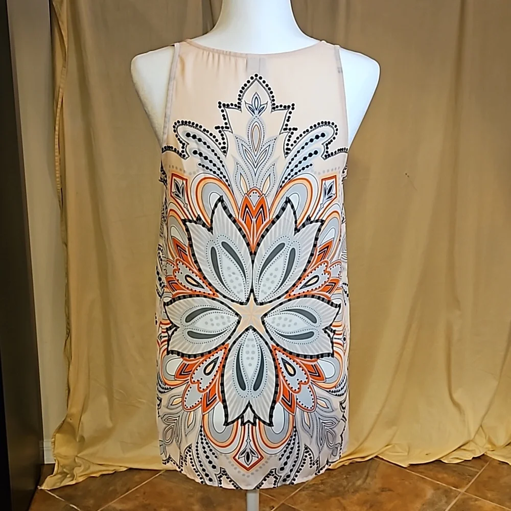 Elle Summer Chiffon Sleeveless Tunic Muted Pink - Picture 7 of 14